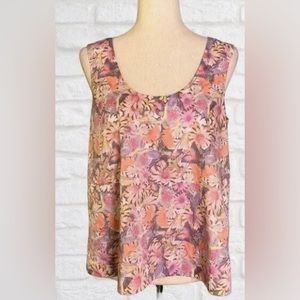 Tibi floral hummingbird print sleeveless blouse size 4